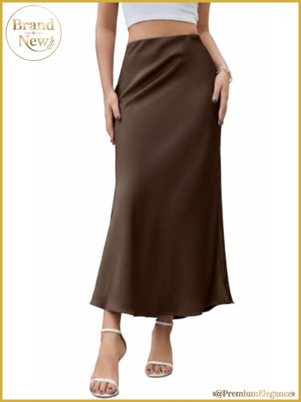 Women's Satin High Waisted Maxi Skirt A-Line Long Flowy